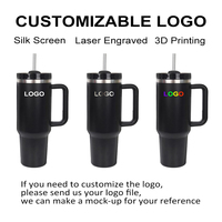 Vaso de Viaje Personalizado de 40 oz, Taza de Café de Acero Inoxidable de Doble Pared, Vaso Térmico Estándar de Metal con Asa