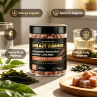 Offre Spéciale Prix Usine HALAL GMP Gommes Végétaliennes de Shilajit Pur de l'Himalaya et de Mousse de Mer OEM