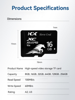 Carte TF en plastique Stock Factory V30 U3 A2 pleine capacité 32 Go/64 Go/128 Go/256 Go, logo personnalisé, étanche IPX7, certifiée CE