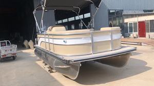 One 20ft Container 5.8m 19ft Marine Grade Aluminum <strong>Pontoon</strong> Fishing <strong>Boat</strong> Outboard Engines/<strong>Motors</strong> for Sport Entertainment Leisure - Product Image 2