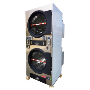 Séchoir à linge BIBO 12 kg à double empilement en acier inoxydable à monnayeur avec triple chauffage pour blanchisserie d'hôtel 12 kg - Product Image 3