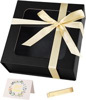 Schwarze Geschenkbox mit Fenster, Geschenkboxen mit Magnetverschluss-Deckel, Geschenkboxen für Präsente, Niedliche Box, Luxuriös für Geschenkverpackungen