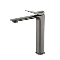 Robinet de lavabo de salle de bain en chrome poli, en laiton massif, à levier unique, à monter sur le plan, mitigeur d'évier eau chaude et froide