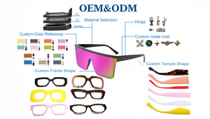 แว่นกันแดดทรงสี่เหลี่ยมขนาดใหญ่รุ่นใหม่ปี 1870 สำหรับผู้ชายและผู้หญิง ดีไซน์แฟชั่นเลนส์กระจกแบบชิ้นเดียว แบรนด์คลาสสิกสั่งทำได้ - Product Image 5