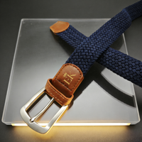 Jean décontracté personnalisé pour homme avec ceinture en tissu tressé élastique et boucle ardillon, marque Chongkang, longueur 115 cm, imprimé par transfert thermique