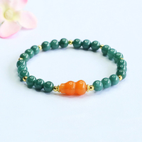 Juanyu Gourde Forme Myanmar Jade Perles Bracelet Pierre Naturelle Bracelet Bijoux De Mode Jadéite Jade Perlé Bracelet