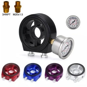 Universal Aluminum Oil Filter Base Mount <b>Bracket</b> For Automotive Gauge Retrofit Upgrade Red Blue Black <b>Silver</b> Gold - Product Image 4