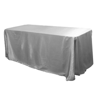 Nappe de table rectangulaire tissu de satin nappe carrée adaptée à la table de buffet fête dîner de vacances décoration de banquet de mariage