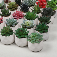 Plantes artificielles succulentes d'intérieur et d'extérieur, fausses plantes, ronds et géométriques en céramique pour jardin, maison, décor intérieur et extérieur, pièces