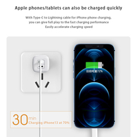 Chargeur GaN 50W double Type C à broches pliables 20V 2.5A avec charge de veille pour ordinateur portable, tablette, téléphone – Idéal pour les voyages, hôtels, vente au détail