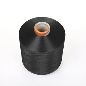 Yarn Prices China Factory 300d 96f Recycled Black Polyester Yarn High Intermingle For Elastic Webbing