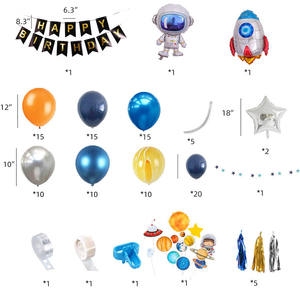 Pacchetto per feste di buon compleanno nello spazio esterno con palloncini Spaceman a razzo in alluminio forniture per feste a tema pianeta per bambini set di palloncini in alluminio - Product Image 5