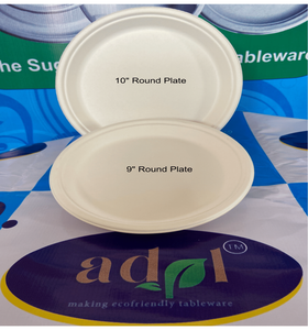 Vaisselle durable de 10 pouces Bagasse de canne à sucre biodégradable écologique Vaisselle et assiettes compostables durables - Product Image 2