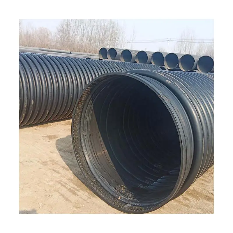 Manufacturer reinforced krah pipe SN4 SN8 SN12.5 HDPE winding structure wall carat pipe type B tube pipe for drainage