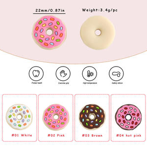 Perles focales dentaires en silicone à mâcher pour bébé de qualité alimentaire pour stylo perlé DIY perles pour maman collier d'allaitement accessoires pendentifs - Product Image 6