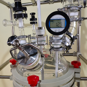 100L thủy phân trọng hai lớp kính lò phản ứng và máy làm lạnh với máy bơm cho phòng thí nghiệm chưng cất - Product Image 3