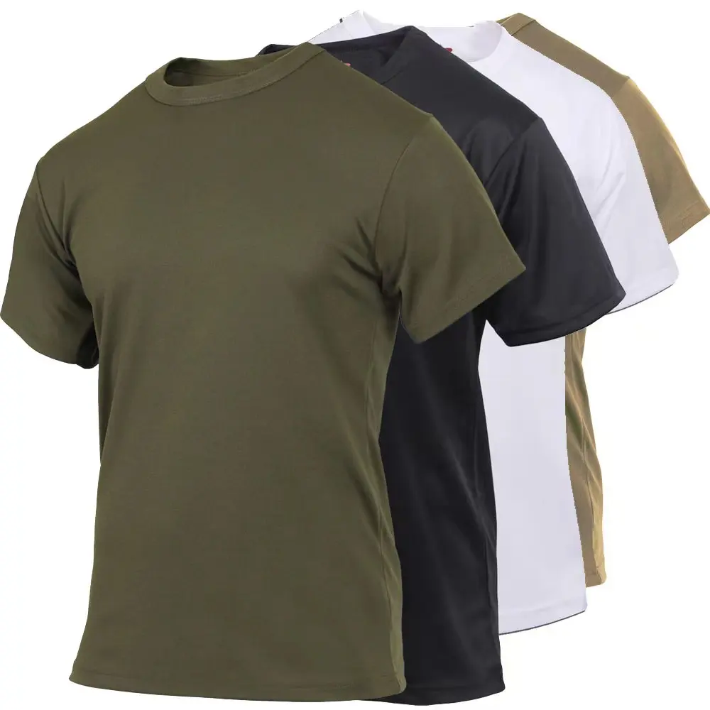 High quality custom summer polyester quick-drying breathable outdoor training gym fitness T-shirt for men