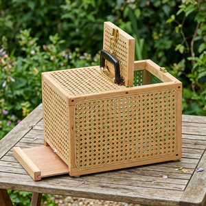 Crown 273-2 Durable Eco-Friendly Reusable Plastic & Rattan Pigeon <b>Carrier</b> for Birds - Product Image 2