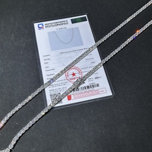 Collier Chaîne Tennis Hip Hop Iced Out en Argent Sterling 925 Plaqué Rhodium avec Diamants de Laboratoire de 3MM - Product Image 5