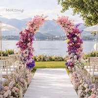 Arche florale artificielle MoKtong, nouveau style, vente directe usine, arche de fleurs en tissu rose vif pour toile de fond de mariage
