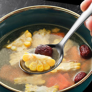 Cuillère ronde 888 en acier inoxydable 304, cuillère à soupe, matériau de qualité alimentaire pour la maison et les restaurants - Product Image 4