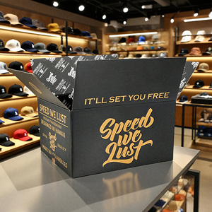 Custom Luxury Black Baseball <strong>Hat</strong> Boxes Embossing Matt Lamination Uv Coating Cowboy <strong>Hat</strong> Shipping Boxes <strong>Large</strong> Foldable Cap <strong>Hat</strong> <strong>Box</strong> - Product Image 1