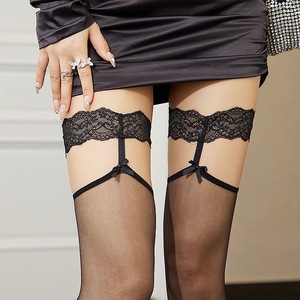 Mu Ruan 0D Knee High Stockings <b>Black</b> Lace Garter Transparent Women's <b>Sock</b> With Bow Anti Slip Design - Product Image 5