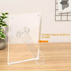 Cadre <span class=keywords><strong>Photo</strong></span> magnétique acrylique haute transparence avec support arrière cadre <span class=keywords><strong>Photo</strong></span> acrylique pour affichage d'image horizontal vertical - Product Image 4