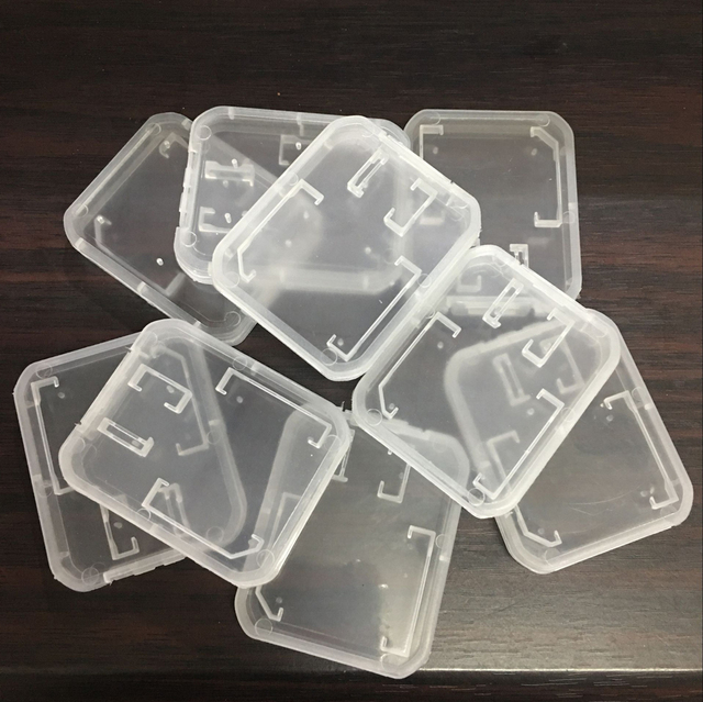 Transparent Plastic Storage Box 2 in 1 Clear Memory Card Case Holder Box for SD TF Card