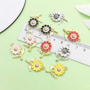 Pendentif fleur tournesol en alliage de zinc plaqué, taille moyenne, pour accessoires de bijoux DIY - Product Image 3