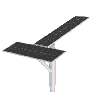 Farolas Solares LED Todo en Uno con Seguimiento Solar, IP65 Impermeables, con Batería y Pantalla de Plástico para Iluminación de Estacionamientos y Carreteras - Product Image 1