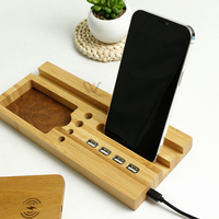 Support de chargeur USB en bambou, pour divers appareils, 4 ports, Base de chargement en bois, livraison gratuite