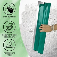 Lot de 5 grattoirs à mastic verts 10/16/24 pouces avec adaptateur à clip et perche d'extension, couteau à lisser pour cloisons sèches et construction murale