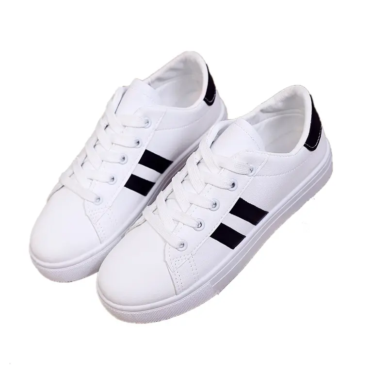 Hot sell ladies white flat women female leather shoes