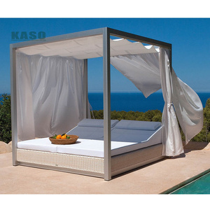 Cama de Día para Piscina, Impermeable, de Lujo, para <span class=keywords><strong>Hotel</strong></span>, Jardín, Playa, con Cortina, de Aluminio, para Exteriores, con Toldo - Product Image 5
