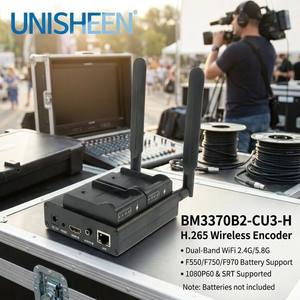 Unisheen BM3370B2-CU3-H H.265 H.264แบบพกพา1080P60แบตเตอรี่คู่ WIFI HDMI เข้ารหัสวิดีโอด้วย SRT สำหรับ YouTube <span class=keywords><strong>Facebook</strong></span> <span class=keywords><strong>Facebook</strong></span> Live - Product Image 1