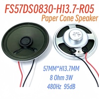Film Cone 57MM 3W Gamme Complète Multimédia Haut-Parleur Pilote 8Ω Aimant Néodyme Hauteur 13.7MM Haut-parleurs Passifs pour Appareils Domestiques Intelligents