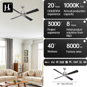 48 inch 52 inch 56 inch modern home silent decoration DC motor stainless steel five <b>leaf</b> remote control brushless DC ceiling fan - Product Image 4