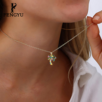 Collier en argent sterling 925 pour femme avec pendentif arbre en émail or 18 carats et zircon multicolore, bijoux fins personnalisés, vente en gros
