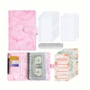 Wholesale Pu Leather <b>Notebook</b> A4 Budget Binder Planner With Cash Envelopes Budget Sheet <b>Set</b> - Product Image 1