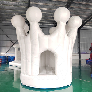 Commercial Inflatable Castle Inflatable Jumping House Bouncer White <b>Crown</b> Bounce Houses for <b>Kids</b> Adults With Blower - Product Image 1