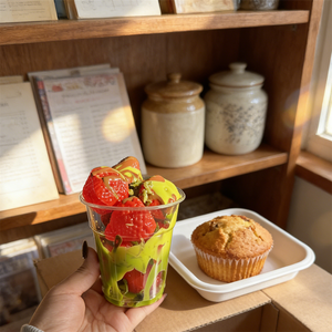 5OZ Small Cup Dubai Chocolate Bread Thread Matcha Milk Plastic Strawberry Simulation Food Model Eco-Friendly Foam Shop Display - Product Image 5