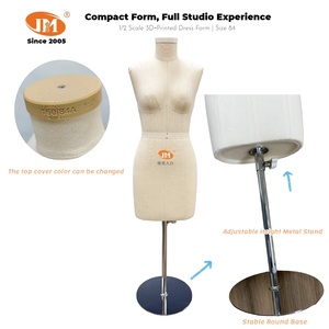 Junmei Maniquí de Fibra de Vidrio Impreso en 3D a <span class=keywords><strong>Escala</strong></span> <span class=keywords><strong>1</strong></span>/<span class=keywords><strong>2</strong></span>, Talla 84, con Parte Superior del Cuerpo, Pinzable, Mini Maniquí para Confección de Patrones y Enseñanza de Moda - Product Image 5
