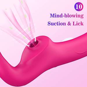 Vibrador con correa de succión/lamer y vibración, 3 motores, diseño Flexible de doble punta, juguete sexual lésbico - Product Image 3