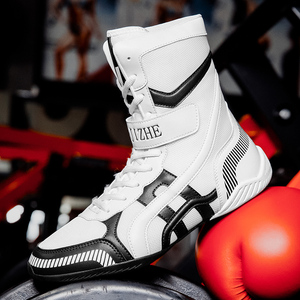 Zapatos de Boxeo y <span class=keywords><strong>Lucha</strong></span> Profesional Personalizados para Hombre, <span class=keywords><strong>Botas</strong></span> de Boxeo Blancas Totalmente Personalizadas de Fujian - Product Image 5