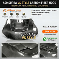Capot avant personnalisé style VS en fibre de carbone véritable pour A90 A91 MK5, kit carrosserie avec ailes moteur, vis neuves incluses