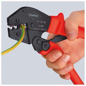 KNIPEX 97 52 09 SB Pince à sertir à deux mains avec poignées en plastique antidérapantes brunies 250 mm (carte libre-service/bliste - Product Image 3
