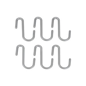 SET DI 6 GANCI IN PLASTICA A FORMA DI S CITY FROST IN ARGENTO - Product Image 1