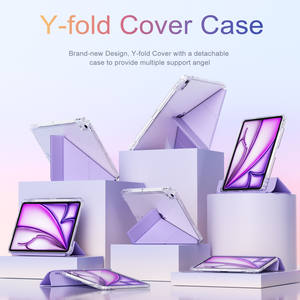 Funda desmontable deslizante con pliegue en <span class=keywords><strong>Y</strong></span>, funda transparente de cuero PU triple para <span class=keywords><strong>Apple</strong></span> <span class=keywords><strong>iPad</strong></span> Air 11 "2024/2025 con portalápices - Product Image 4