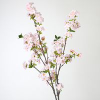 Ranting Bunga Sakura Palsu Sutra Warna Pink Muda, Multi Ranting, Dekorasi Pernikahan, Pengisi Vas Rumah, Dekorasi Musim Semi, Grosir